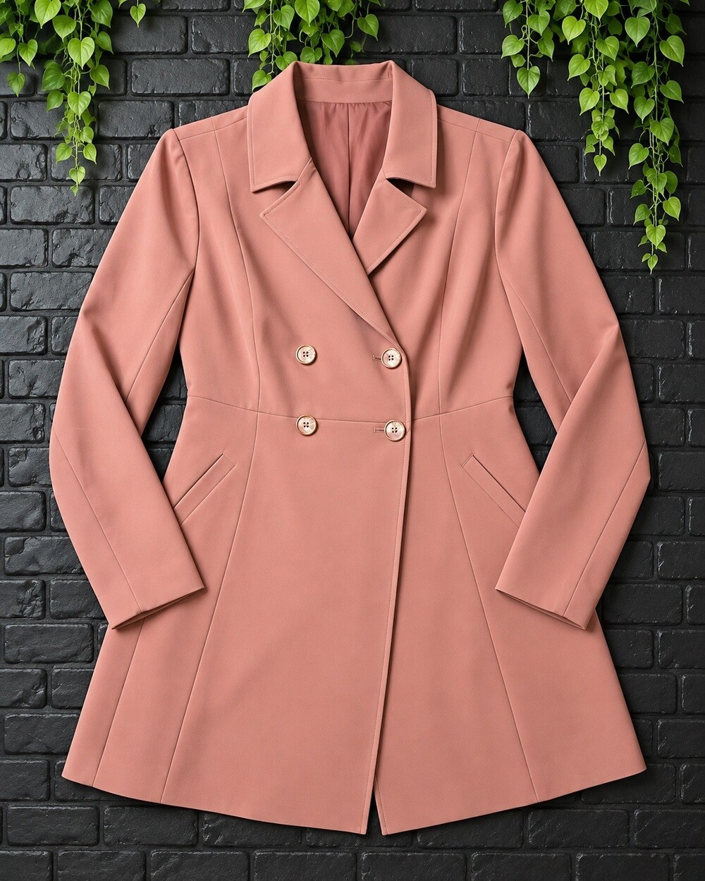 Torrid Dusty Rose Double-Breasted Longline Blazer – Size 2
